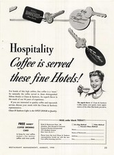 VTG 1948 Print Ad Hotel Restaurant Hospitality Coffee Roosevelt Chase & Sanborn