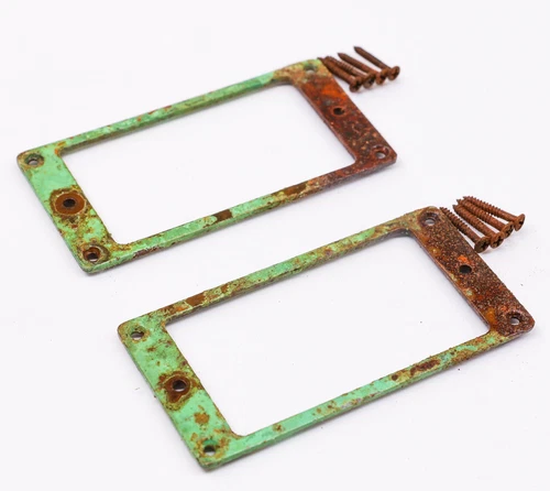 AGP ™ - Aged Chrome Flat Bottom Metal Humbucker Ring Set #732590