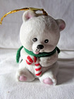 Bisque Porcelain Vintage Jasco Lil Chimers POLAR BEAR w/ CANDY CANE Christmas — photo 3