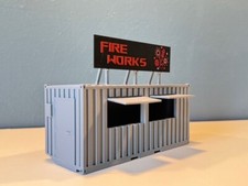 O Scale - Fireworks Stand / 4th of July Road Container Stand Matte Grey 