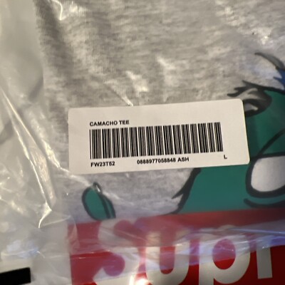 SUPREME CAMACHO TEE ASH SIZE LARGE FW23 WEEK 17 (100% AUTHENTIC