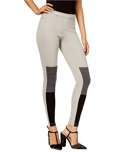Leggings de mezclilla para mujer Tono color bloqueado talla S color gris acero