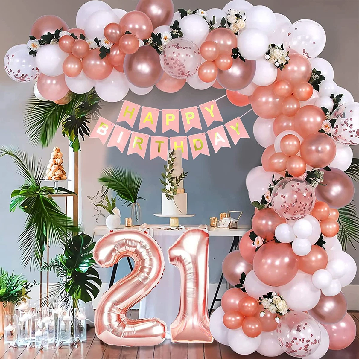 21st Birthday Decorations for Girls 21st Birthday Balloons Rose
