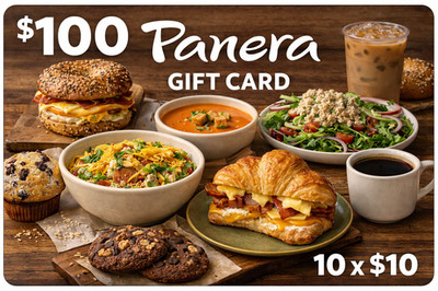 Panera 100$ e giftcard value 10 x 10$ giftcards Sandwiches Soups & Mac bakery