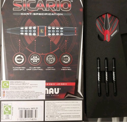 Winmau Steeldarts Sicario 90% Tungsten 21g Steeltip Dart Steeldart Dartpfeile - Bild 5 von 8