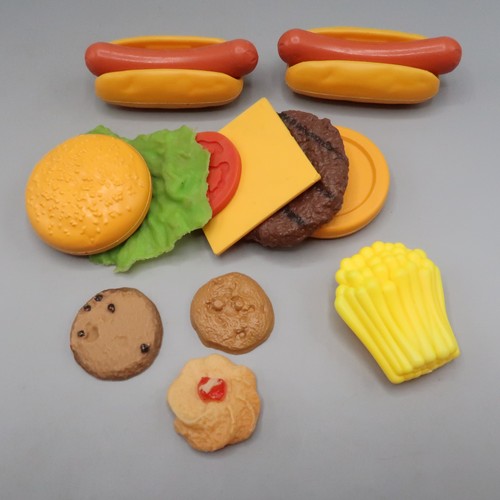 Lot Vintage MTC 1987 Play Food Toys Realistic Hot Dog Burger Fries