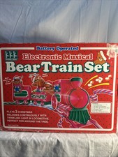 VINTAGE Christmas Bear Train Set Electronic M...