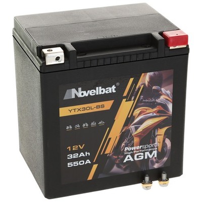 Motorradbatterie YTX30L-BS 32Ah 550A Novelbat FT30-12B YIX30L-BS NEU