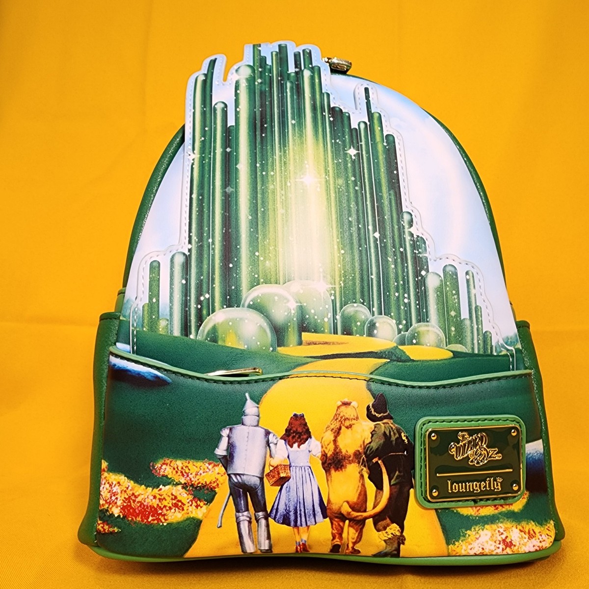 Loungefly Wizard of Oz Emerald City Glow in the Dark Mini Backpack Yellow Brick Loungefly The Wizard of Oz Emerald City Glow-in-the-Dark  main image 3