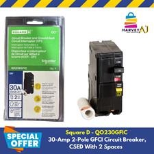 Square D QO230GFIC 2 Pole 30 A Circuit Breaker Ground Fault Interrupter GFI