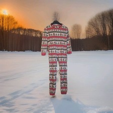 Buc' ees Unisex Christmas One Piece Pajamas Size L Unisex