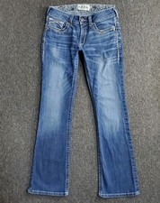 Ariat Real Jeans Women's Sz 30R Blue Mid Rise Stretch Entwined Festival Boot Cut