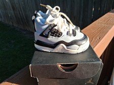 NEW AIR JORDAN 4 RETRO TD TODDLER PLATINUM GOLD SHOES SZ 4C FZ8584-070
