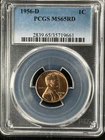 1956-D  1C RD Lincoln Wheat One Cent  PCGS MS65RD  35719661
