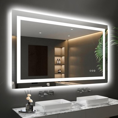 LED Mirror for Bathroom 48x30 Lighted Bathroom Vanity Mirrors with Lights, Br...