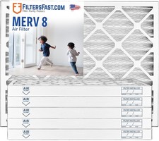 Filters Fast 16x16x2 MERV 8 2 Inch Pleated HVAC AC Furnace Air Filters 6 Pack