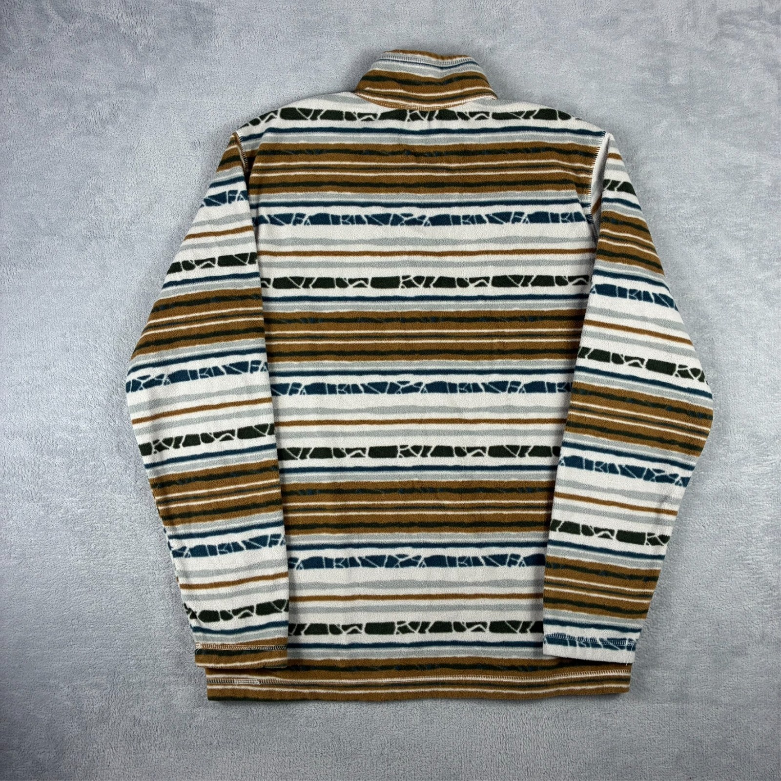 Vintage Eddie Bauer 2000's Quest Sz Medium Striped Fleece 1/4 Quarter Zip Jumper image 7