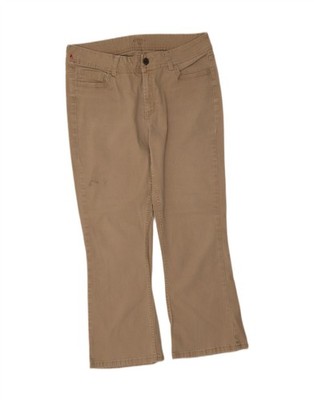 Lee Damen Riders Crop Bootcut Jeans US 14 XL W32 L26 Beige Baumwolle GQ02