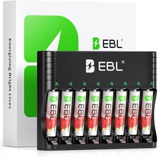 Rechargeable AAA Batteries Lithium with Charger, 8 Pack 1300Mwh 1.5V Triple a Ba