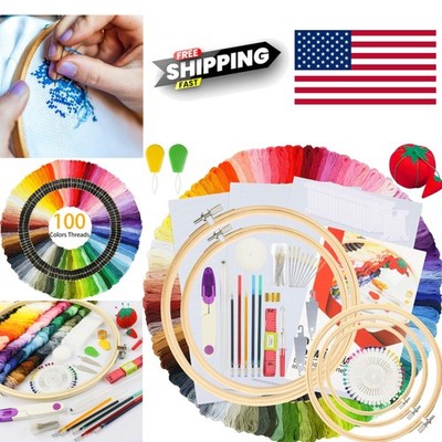 Versatile Embroidery Starter Kit 215 Pieces for All Season Craft Projects