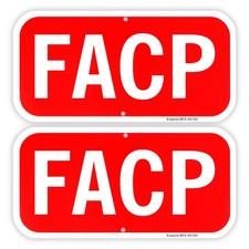 2 PCS 12x6 Inch .04 FACP Fire Alarm Control Panel Reflective Aluminum Sign