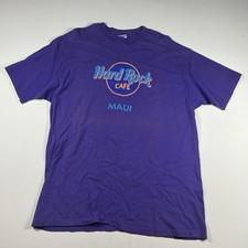 Vintage Hard Rock Cafe Maui Purple Single Stitch Hanes Beefy-T USA Made XL FADED