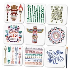 9Pcs Stencils Ancient Indian Painting Stencil 5.9 5.9inch American Tribal