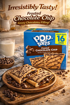 NEW Pop Tarts Toaster Pastries Frosted Chocolate Chip Flavor 16 Count