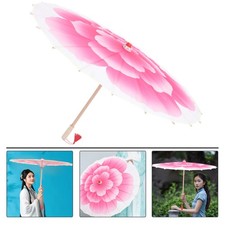 Peony Flower Oil Paper Umbrella Handmade Bamboo Silk Cloth Decoration Prop