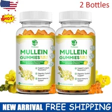 Mullein Leaf Extract Gummies for Lung Cleanse Plus Marshmallow Quercetin Vitamin