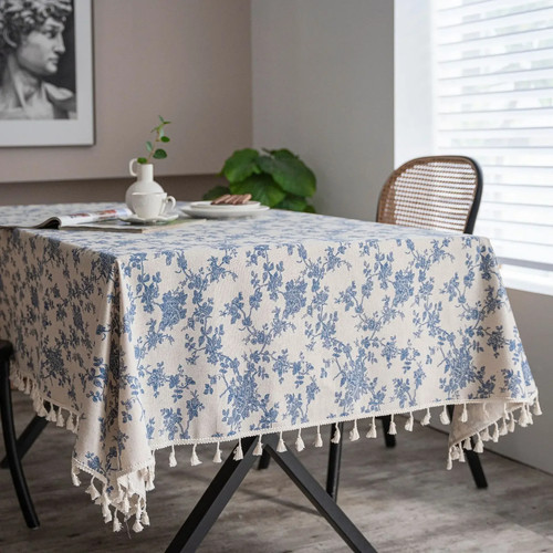 Ins Floral Tischdecken Retro Baumwolle Leinen Couchtisch Essdecke Tischdecke - Bild 11 von 38