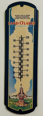 Vintage Metal LAND O' LAKES SWEET CREAM BUTTER THERMOMETER Advertising 27 '' x 8''
