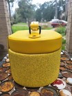 VINTAGE '97 Wolf Designs Inc Yellow Sparkle Jewelry Box Travel Case With Mirror  — photo 9