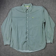 Cinch Shirt Mens 2XL Green Blue Checkered Button Down Western Rodeo Cotton