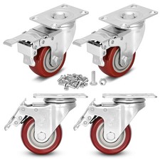 3 inch Heavy Duty Casters Load 1500lbs,Lockable Bearing Caster Wheels with Brake