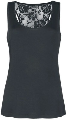 Rotterdamned Top Damen Women´s top with lace back schwarz Basics, Streetwear