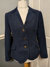 Joe Browns Navy Blue Classic Herringbone Blazer Jacket Size 14