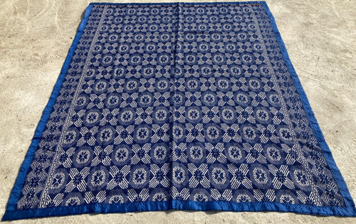 Vintage Traditional Handmade Beautiful Indigo Sarong Floor Rug Carpet 202x180 cm