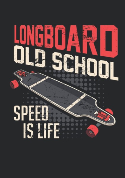 Notizbuch A5 Kariert - Longboard Old School Design 120-image