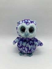 Ty Beanie Boos 6  Oscar The Blue Purple Owl Plush Stuffed Animal Glitter Eyes