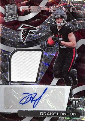 2022 Panini Spectra Aspiring Drake London /25 Autograph Patch RC #APA-DLO
