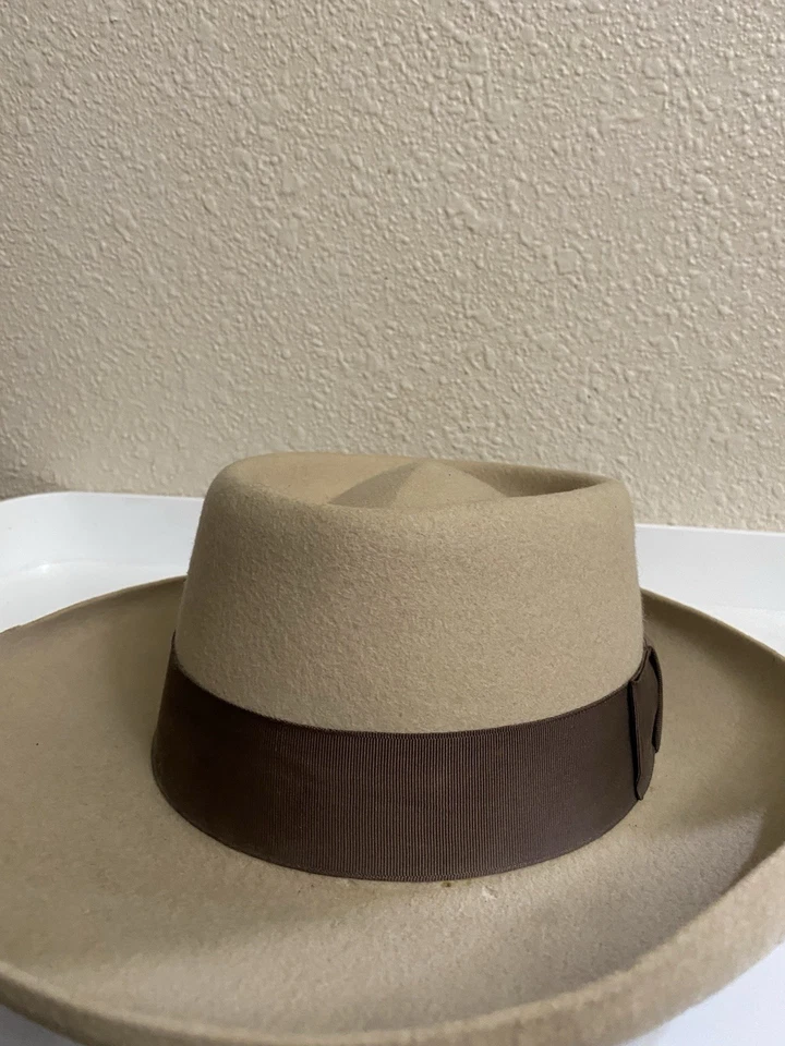 SOMBRERO VAQUERO OCCIDENTAL PASTEL DE CERDO LANA BAILEY WALSH “BARCO FLUVIAL” TALLA 7 1/8 100% LANA Foto 2 de 4