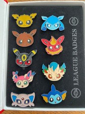 Unofficial China Pokemon Eevee Eeveelution Enamel Pins B-Grade Collection Case