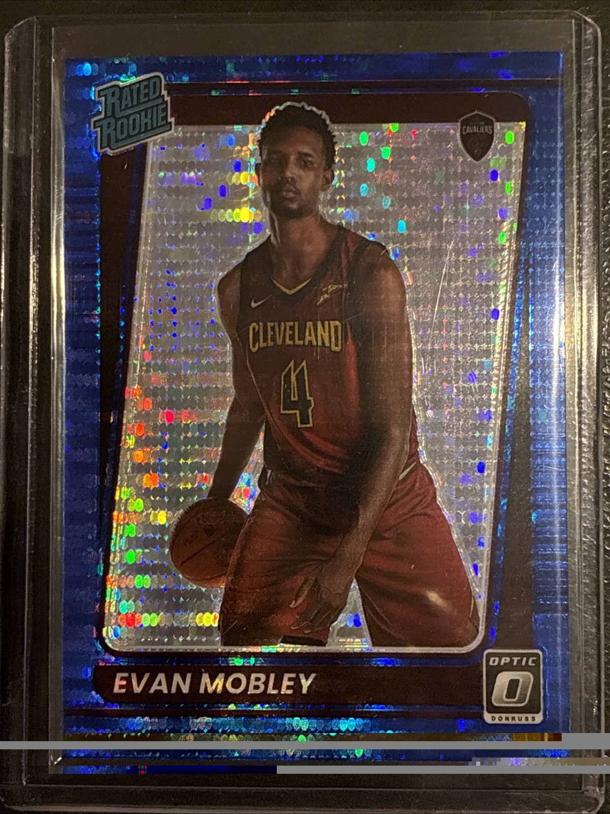 2021-22 Panini Donruss Optic - Rated Rookie Evan Mobley #175 Blue Pulsar Prizm