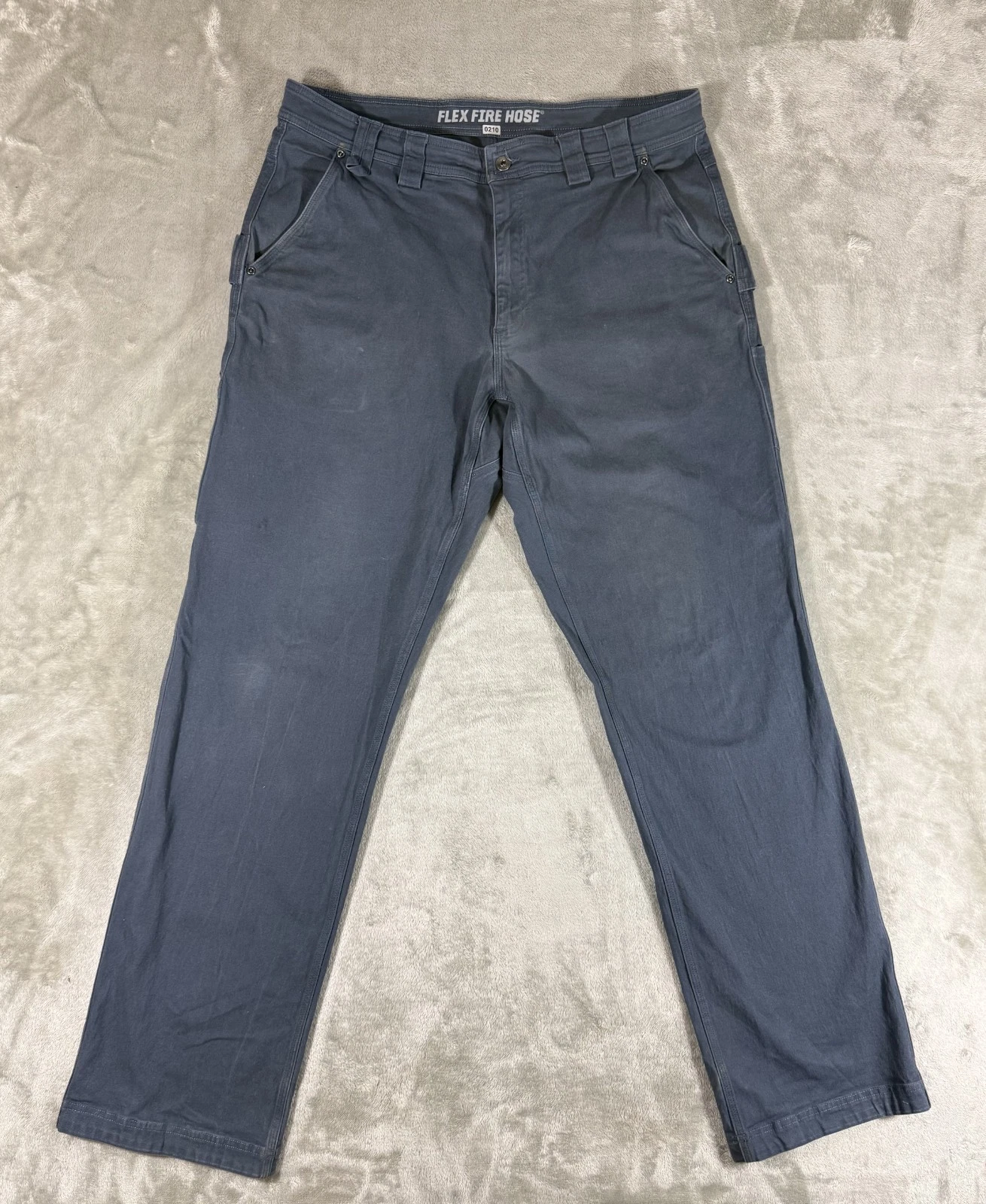 Duluth Trading Mens 38x30 Flex Fire Hose Relaxed Fit Carpenter Pants Work Grey