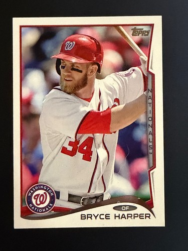 2014 Bryce Harper #100 Topps Red Helmet Nationals Baseball Card