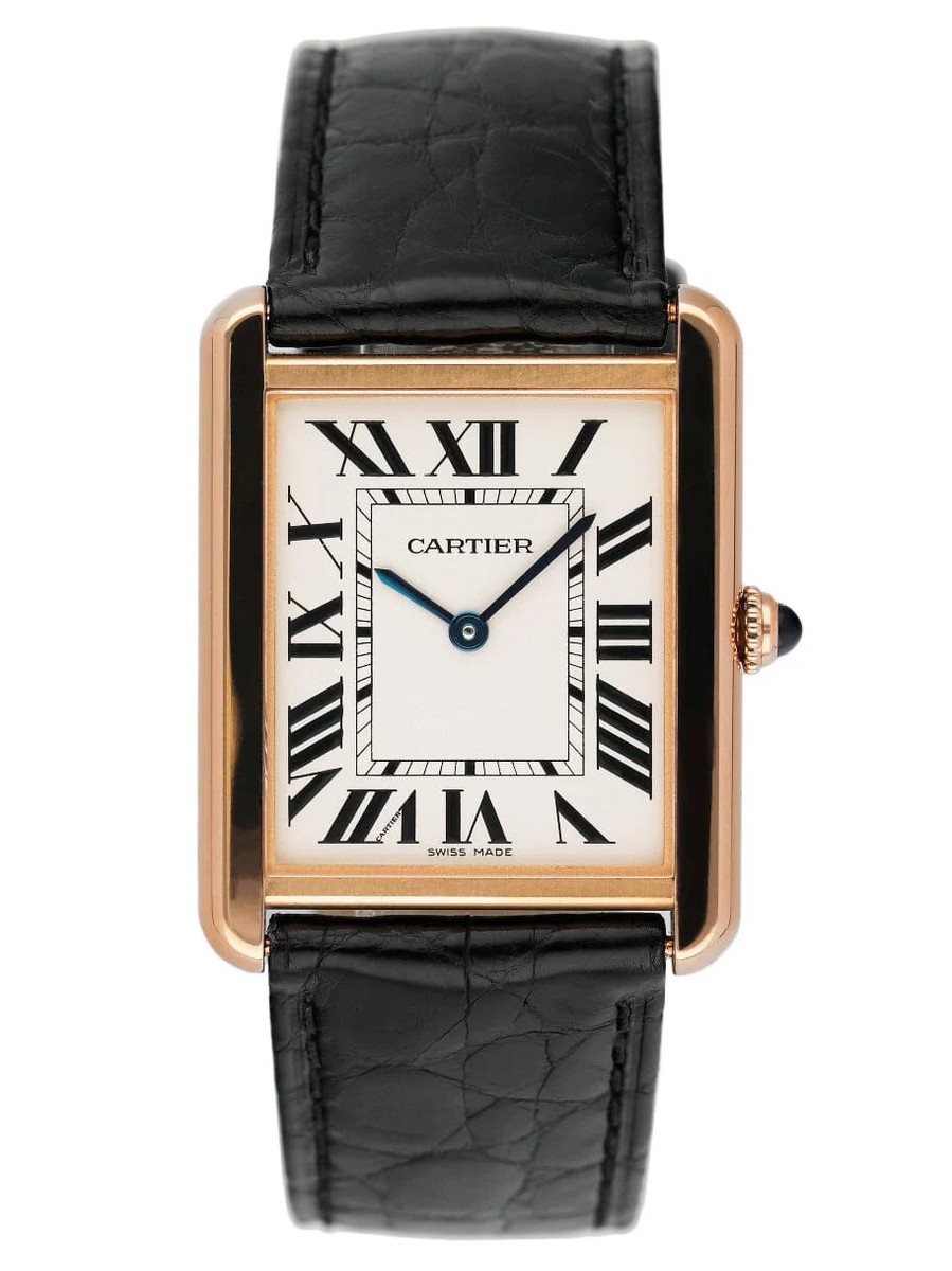 Cartier TANK SOLO LM WATCH タンク ソロ ウォッチ Cartier Tank Solo W5200025 18K Rose Gold Mens Watch | eBay
