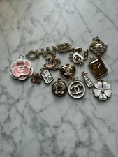 CHANEL, Charm Stamped Button Zipper Pulls Lot of 13