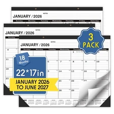 Desk Calendar 2026 Large 22x17,January 2026 to June 2027,Desk calendar 2026, ...