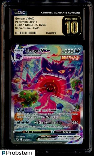 2021 Pokemon Fusion Strike #271/264 Gengar Vmax CGC 10 PRISTINE